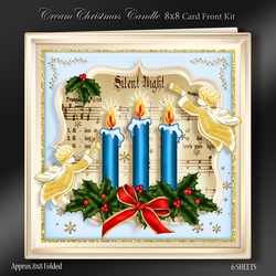 Cream Christmas Candle 8x8 Card Kit-3