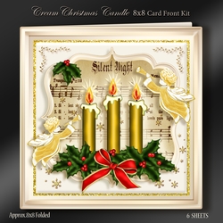 Cream Christmas Candle 8x8 Card Kit-4