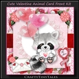 Valentine Animal Raccoon Card Front Kit