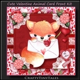 Valentine Animal FOX Card Front Kit