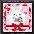 Valentine Animal Rabbit Card Front Kit