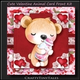 Valentine Animal BEAR Card Front Kit