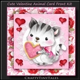 Valentine Animal Kitten Card Front Kit