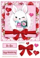 Valentine Animal Rabbit Card Front-5