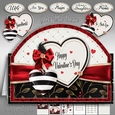 Black & White Valentine Tent Card