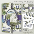 Pine Cones and Needles 5X7 Blue Hues FoldBack-1