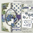 Pine Cones and Needles 5X7 Blue Hues FoldBack-2