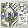 Pine Cones and Needles 5X7 Blue Hues FoldBack-3