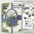 Pine Cones and Needles 5X7 Blue Hues FoldBack-4
