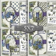 Pine Cones and Needles 5X7 Blue Hues FB-Bundle