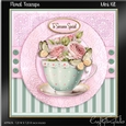 Floral Teacup Card front Kit- 1