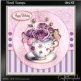 Floral Teacup Card front Kit- 2