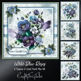 Wild Blue Roses Card Front Kit