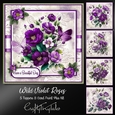 Wild Violet Roses Card Front Kit