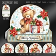 Christmas Gift Bears Tent Card & Toppers