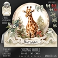 Christmas Animals Globe Tent Card-2