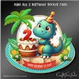 Dino Age 2 Birthday Rocker Card Kit