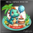 Dino Age 3 Birthday Rocker Card Kit