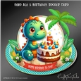 Dino Age 5 Birthday Rocker Card Kit