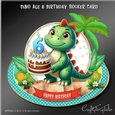 Dino Age 6 Birthday Rocker Card Kit