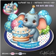 Elephant Age 2 Birthday Rocker Card Kit