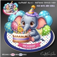 Elephant Age 6 Birthday Rocker Card Kit