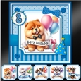 Happy Birthday Puppies Card and Toppers-Blue Set-2