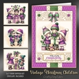 Vintage Christmas Children Four Toppers Kit-4