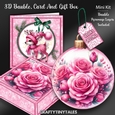 Pink Christmas Bauble Card And Box Kit-3