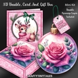 Pink Christmas Bauble Card And Box Kit-4