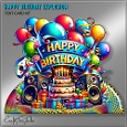 Happy Birthday Explosion Tent Card