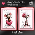Happy Valentine Mice Card Fronts Kit-3
