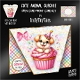 Cute Animal Cupcake-Open Card Front K2