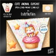 Cute Animal Cupcake-Open Card Front K3