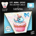 Cute Animal Cupcake-Open Card Front K4
