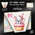 Cute Animal Cupcake-Open Card Front K5