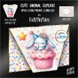 Cute Animal Cupcake-Open Card Front K6