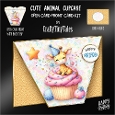 Cute Animal Cupcake-Open Card Front K7