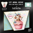 Cute Animal Cupcake-Open Card Front K8