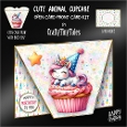 Cute Animal Cupcake-Open Card Front K10