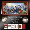 Winter Blue Jays Cut-And-Fold Card-K3