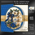 Blue Christmas Fold Back Card kit-1