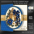 Blue Christmas Fold Back Card kit-6