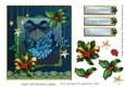 Christmas Bird Ornament CF 6X7  Blue