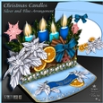 Christmas Candles Silver and Blue