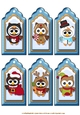 Christmas Tags 6 Owls Sheet 3