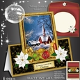 Vintage Christmas Church Tent Card Mini kit.4
