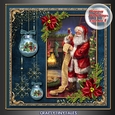 Happy Holidays Vintage Scene Blue 1