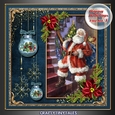 Happy Holidays Vintage Scene Blue 3
