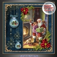 Happy Holidays Vintage Scene Blue 4